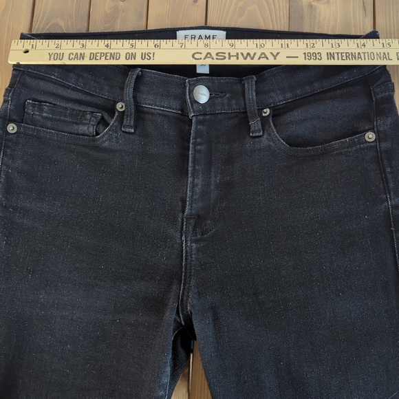 Frame Jagger True Skinny Black Jeans SZ 30 - Picture 5 of 14